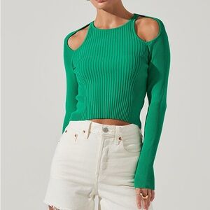 ASTR Kelly Green Ribbed Eris Sweater
